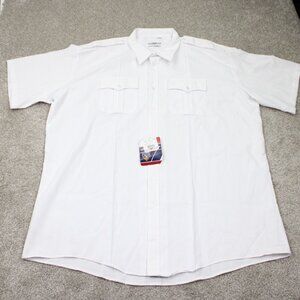 Flying Cross Deluxe Tropical Shirt NWT Mens 4XL XXXXL White S/S Uniform Button‎